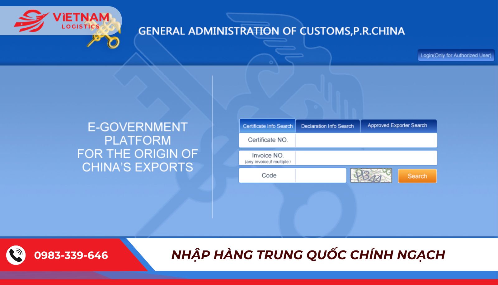 CO Form E được cấp bởi Hải quan Trung Quốc&nbsp;